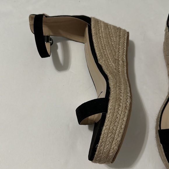Lulus Waynie Black Suede Platform Espadrille Ankle Strap Sandals Size 10 - Picture 8 of 10